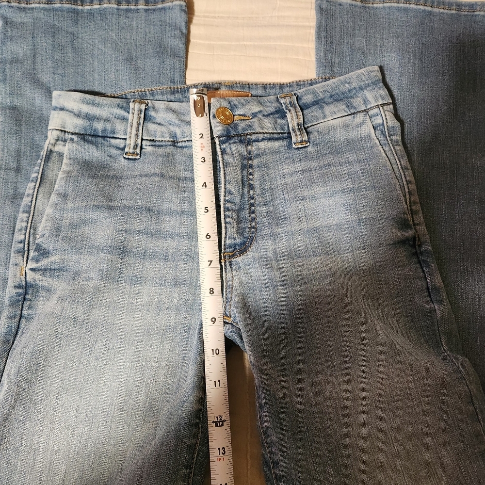Kut From The Kloth Natalie  Jeans Womens Sz 00 Flare Mid Rise Stretch Light Wash - Picture 4 of 12